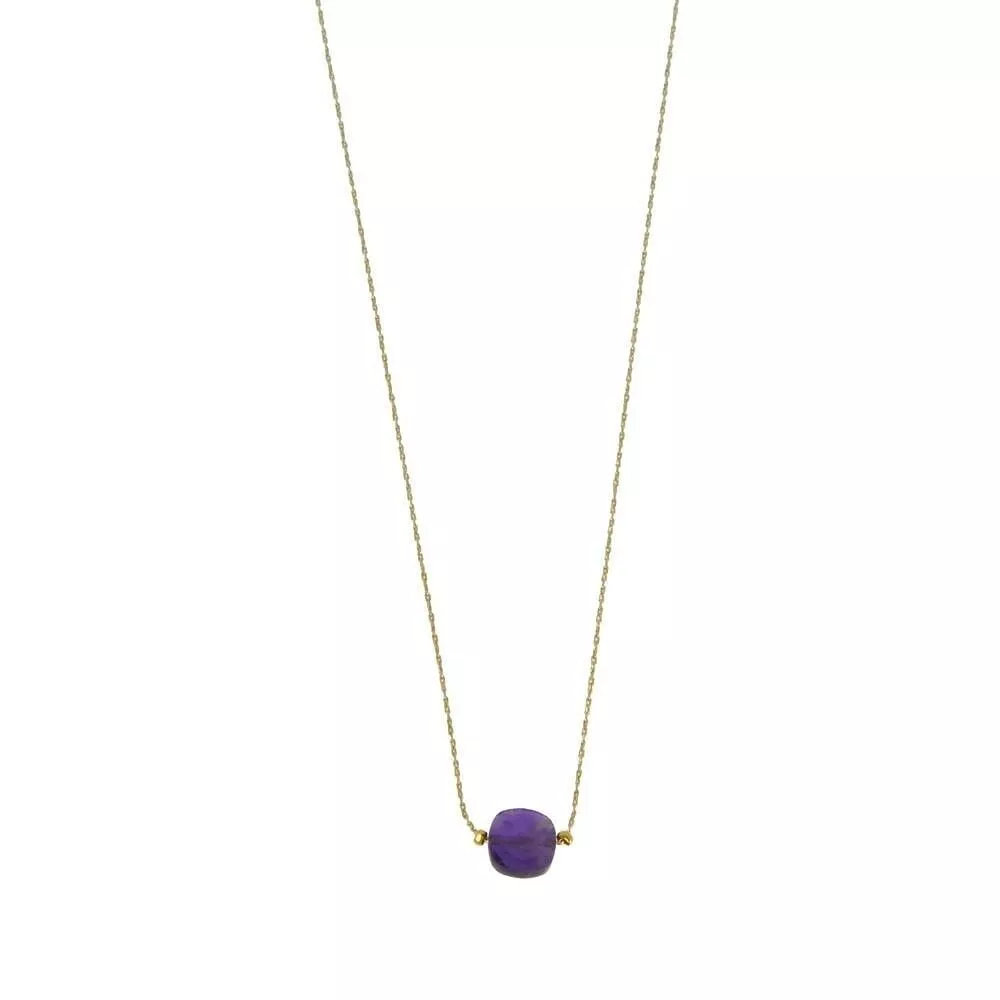 Collier Allia plaqué or violet