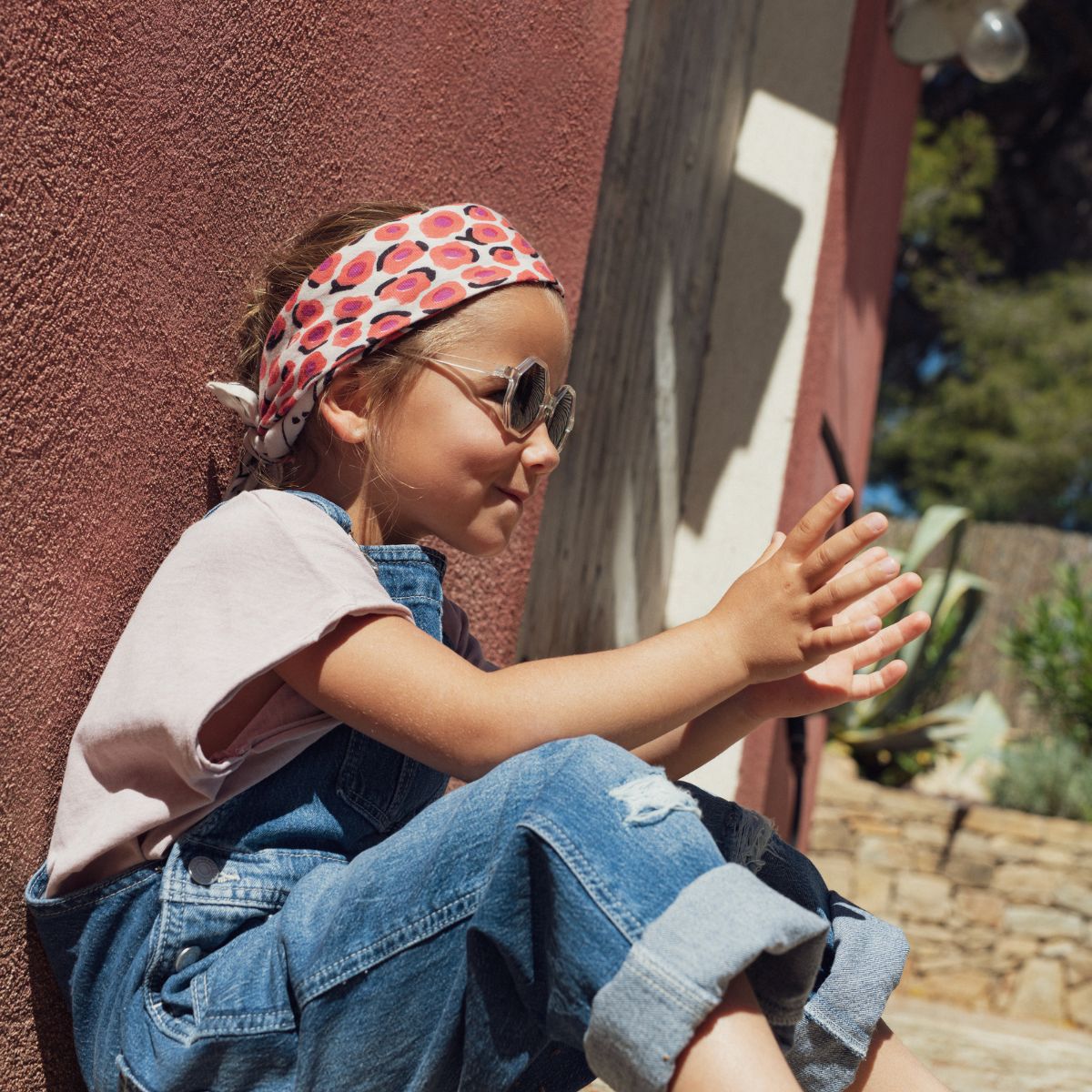 Foulard léopard rose - Enfant