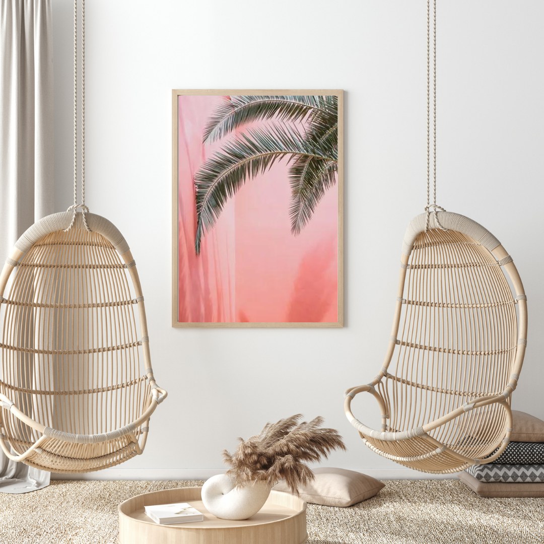 Affiche Palm on pink